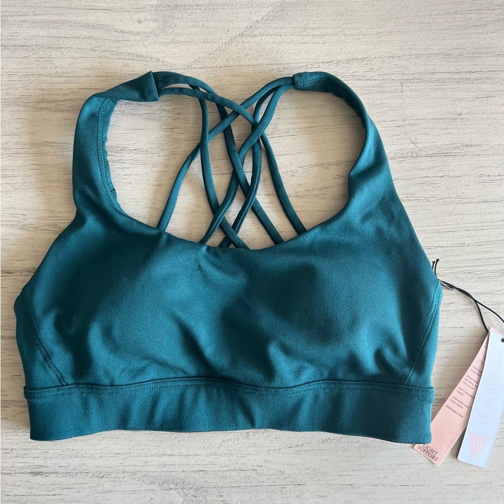 Victoria's Secret Essential Strappy Sz XS Sport Bra VS~Emerald Green